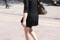 戶外街拍 VOL.201 黑色短裙肉丝黑高美妇